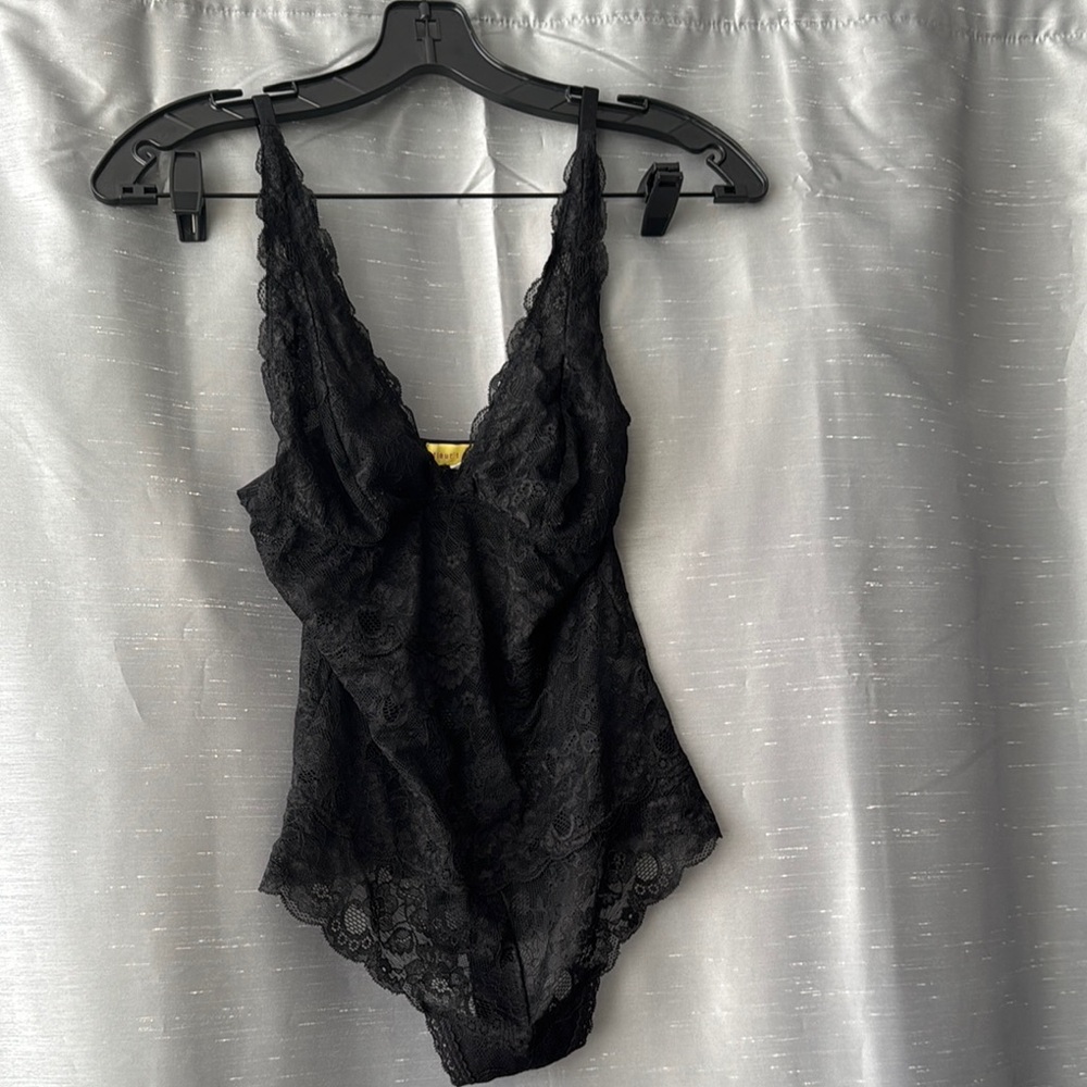 Black Lace Bodysuit NWOT Size M
